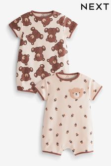 Brown Bear Baby Rompers 2 Pack (D52625) | £13 - £17
