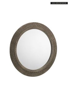 Julian Bowen Pewter Grey Cadence Large Round Wall Mirror