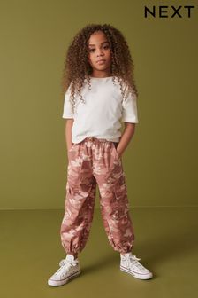 Camouflage Pink Parachute Cargo Cuffed Trousers (3-16yrs) (D64499) | £17 - £22
