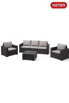 Keter Grey Garden California 5 Seat Sofa Set With Table (D66944) | £750