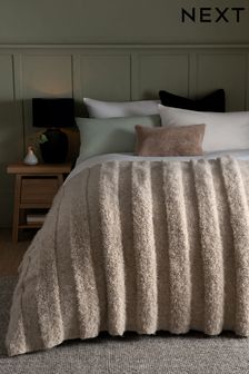 Natural Knitted Stripe Throw