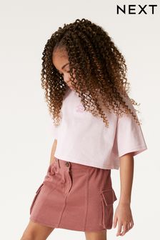 Pink Jersey Cargo Utility Skirt & T-Shirt Set (3-16yrs) (D67688) | £13 - £19