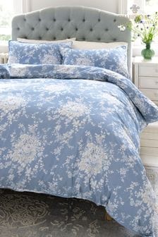 Shabby Chic by Rachel Ashwell® Garden Floral Blue Flat Piped Duvet Cover and Pillowcase Set