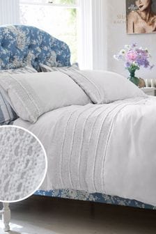 Shabby Chic by Rachel Ashwell® White Crochet Duvet Cover and Pillowcase Set