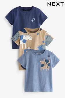 Blue Farm Character Short Sleeve T-Shirts 3 Pack (3mths-7yrs) (D71683) | £18 - £22