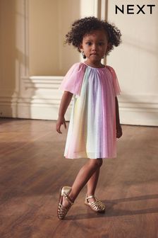 Rainbow Sparkle Tulle Party Dress (3mths-10yrs) (D72928) | £14 - £17