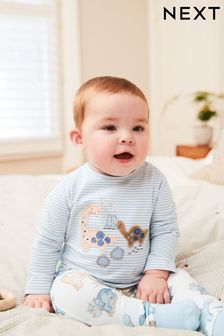 Blue Dinosaur Baby T-Shirt And Leggings 2 Piece Set (D75196) | £12 - £14