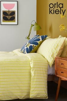 Orla Kiely Yellow Tiny Stem Duvet Cover and Pillowcase Set