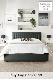 Catherine Lansfield Charcoal Grey Opulence Ottoman Bed
