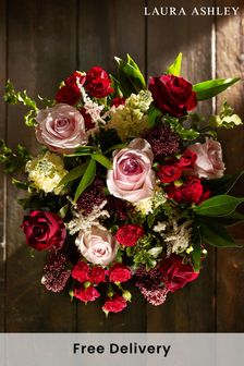 Laura Ashley Pink and Red Valentines Fresh Flower Bouquet with Free Chocolates (D79209) | £50