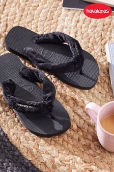 Havaianas Black Fluffy Flip Flops (D79282) | £40