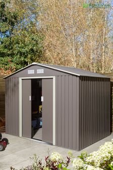 Rowlinson Garden Products Grey Metal Shed 8x6 (D83103) | £435