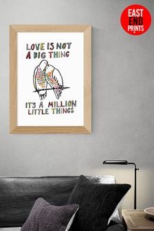 East End Prints White Love Is Not A Big Thing by Karin Akesson Framed Print