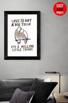 East End Prints White Love Is Not A Big Thing by Karin Akesson Framed Print