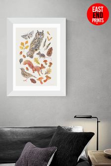 East End Prints White British Nature In Autumn by Becca Boyce Framed Print