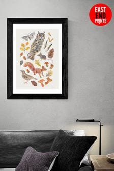 East End Prints White British Nature In Autumn by Becca Boyce Framed Print