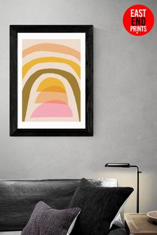 East End Prints Orange Arches and Semicircles by Sundry Society Framed Print