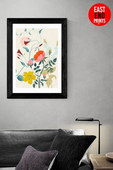 East End Prints Orange Floral Meadow IV by Ana Rut Bre Framed Print