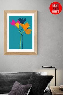 East End Prints Blue Lily 24 by Garima Dhawan Framed Print