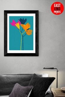 East End Prints Blue Lily 24 by Garima Dhawan Framed Print
