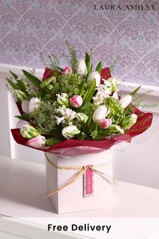 Laura Ashley White Tulip and Hyacinth Fresh Flower Bouquet (D85740) | £40