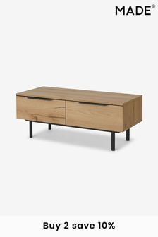 MADE.COM Distressed Oak Effect Damien Drawers Coffee Table
