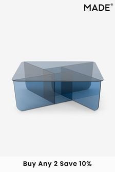 MADE.COM Blue Glass Oki Square Coffee Table (D87794) | £399