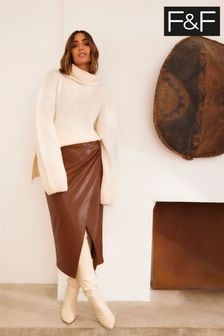F&F FW Bridge Claudine Brown Wrap Skirt (D90188) | £32