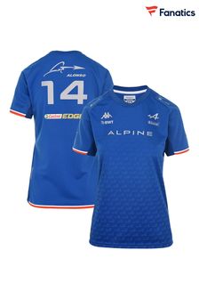 Fanatics Womens Blue BWT Alpine F1 Team Fernando Alonso 2022 Driver T-Shirt (D92750) | £65