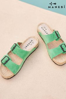 Manebi Suede Hamptons Slip On Sandals (D93212) | £135
