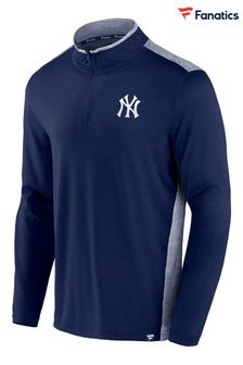 Fanatics Grey New York Yankees Iconic Brushed Poly Quarter Zip Sweat Top (D93436) | £45