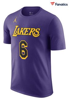 Nike Purple Fanatics Los Angeles Lakers Jordan Statement Name & Number T-Shirt - LeBron James (D93445) | £33