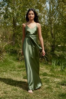 Rewritten Olive Green Brooklyn Bridesmaid Dress (D93642) | £150