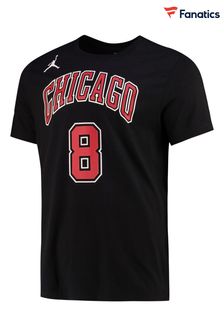 Nike Black Fanatics Chicago Bulls Jordan Statement Name & Number T-Shirt (D93732) | £33