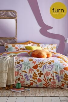 furn. Pink Amelie Floral Reversible Duvet Cover and Pillowcase Set
