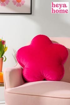 heya home Hot Pink Hot Pink Flower Velvet Cushion