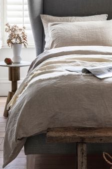 Piglet in Bed Oatmeal Linen Duvet Cover