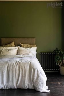Piglet in Bed White Linen Duvet Cover