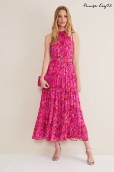 Phase Eight Pink Kara Tiered Belted Floral Maxi Dress (D99026) | £139