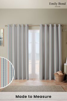 Emily Bond Blue Cornish Stripe Made to Measure Curtains