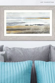 Art Marketing Grey Golden Surf Framed Wall Art