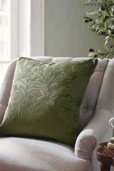 Olive Green Barley Embossed Cushion
