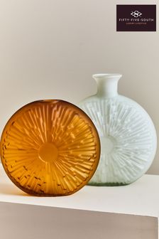 Fifty Five South White Hadia Sunburst Cut Glass Vase