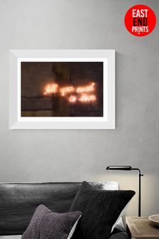 East End Prints White All You Need Is Love Neon Wall Art by Honeymoon Hotel