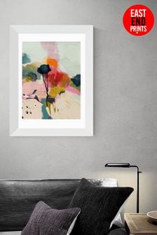 East End Prints White Floral Abstract Landscape by Ana Rut Bre Wall Art