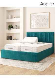 Aspire Furniture Emerald Grant Velvet Electric Adjustable Bed With Mattress