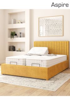 Aspire Furniture Ochre Grant Velvet Electric Adjustable Bed With Mattress