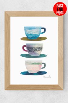 East End Prints Oak Coffee Cups Framed Art Print