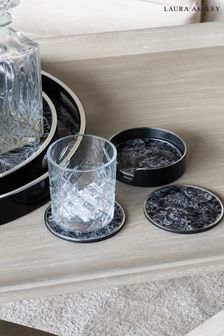 Black Louise Print Coasters Set Of 4