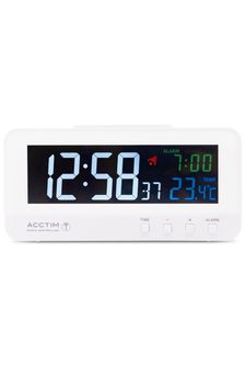 Acctim Clocks White Rialto RC Multi Colour LED Alarm Clock